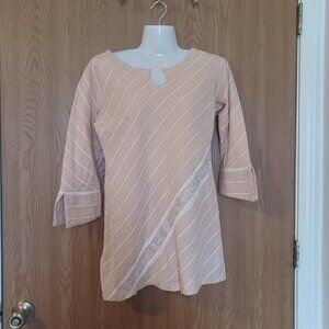 Sz Small, Zardozi Tan/White Tunic